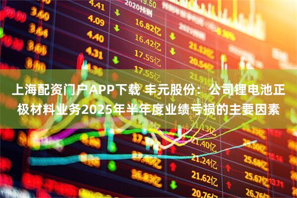 上海配资门户APP下载 丰元股份：公司锂电池正极材料业务2025年半年度业绩亏损的主要因素