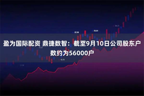 盈为国际配资 鼎捷数智：截至9月10日公司股东户数约为56000户