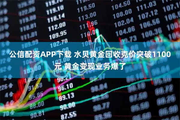 公信配资APP下载 水贝黄金回收克价突破1100元 黄金变现业务爆了